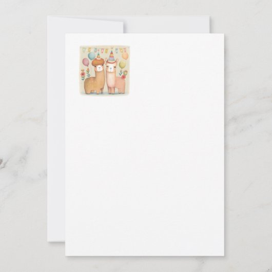 Bonne carte d'anniversaire Alpacas (Dos)