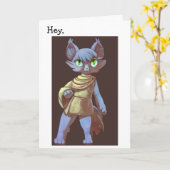 Bonne carte d'anniversaire : Anime Cat (Fleur jaune)