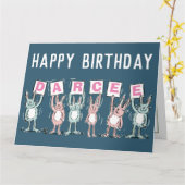 Bonne carte d'anniversaire avec 6 lettres Nom (Fleur jaune)
