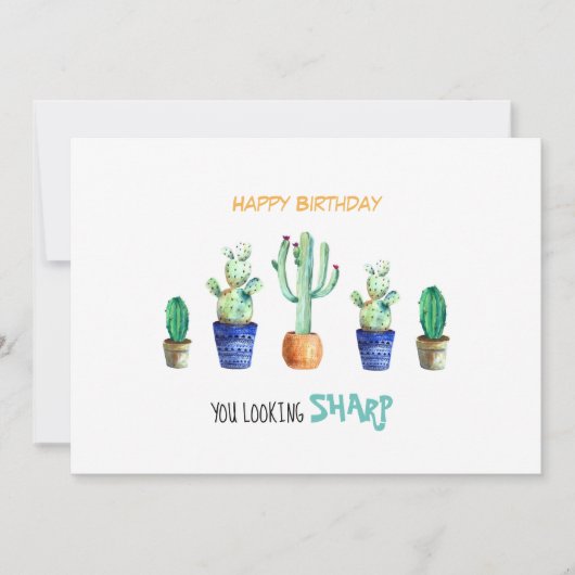 Bonne carte d'anniversaire avec cactus pour ami (Devant)