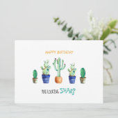 Bonne carte d'anniversaire avec cactus pour ami (Debout devant)