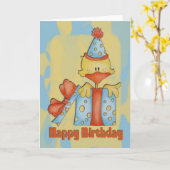 Bonne carte d'anniversaire avec canard (Fleur jaune)