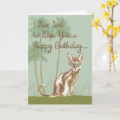 Bonne carte d'anniversaire avec chat, humoristique (Fleur jaune)