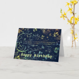 Bonne carte d'anniversaire avec des fleurs de guit