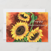 Bonne carte d'anniversaire avec des tournesols (Devant)