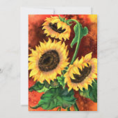Bonne carte d'anniversaire avec des tournesols (Dos)