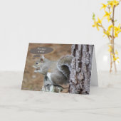 Bonne carte d'anniversaire avec écureuil (Fleur jaune)