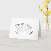 Bonne carte d'anniversaire avec feuille (Fleur jaune)