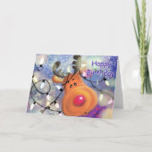 Bonne carte d'anniversaire avec Happy Reindeer - D (Devant)