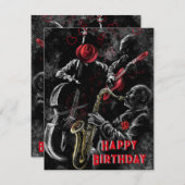 Bonne carte d'anniversaire avec Jazz Band (Devant / Derrière)