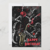 Bonne carte d'anniversaire avec Jazz Music Band (Devant)