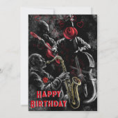 Bonne carte d'anniversaire avec Jazz Music Band (Dos)