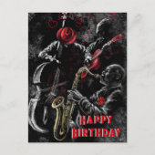 Bonne carte d'anniversaire avec Jazz Music - Peint (Devant)