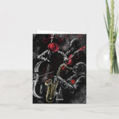 Bonne carte d'anniversaire avec Jazz Music - Peint (Dos)