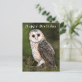 Bonne carte d'anniversaire avec la chouette de l'O (Debout devant)