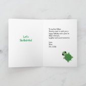 Bonne carte d'anniversaire avec la tortue vers le (Intérieur)