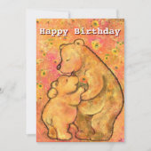 Bonne carte d'anniversaire avec maman et bébé ours (Devant)