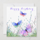 Bonne carte d'anniversaire avec papillons colorés (Devant)