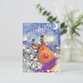 Bonne carte d'anniversaire avec rennes de Noël (Debout devant)