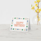 Bonne carte d'anniversaire avec Seashell frontière (Fleur jaune)