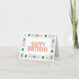 Bonne carte d'anniversaire avec Seashell frontière