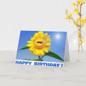 Bonne carte d'anniversaire avec tournesol drôle (Fleur jaune)