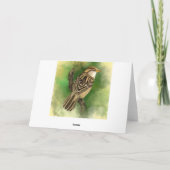 Bonne carte d'anniversaire avec un moineau mignon (Dos)