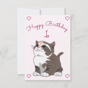 Bonne carte d'anniversaire Baby Kitten - Vos année