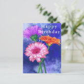 Bonne carte d'anniversaire belle couleur Gerberas (Debout devant)