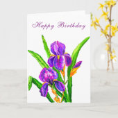 Bonne carte d'anniversaire belle Irises Flower (Fleur jaune)