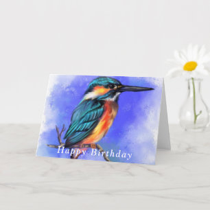 Bonne carte d'anniversaire Belle Kingfisher Bird