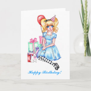 Bonne carte d'anniversaire (bleue)