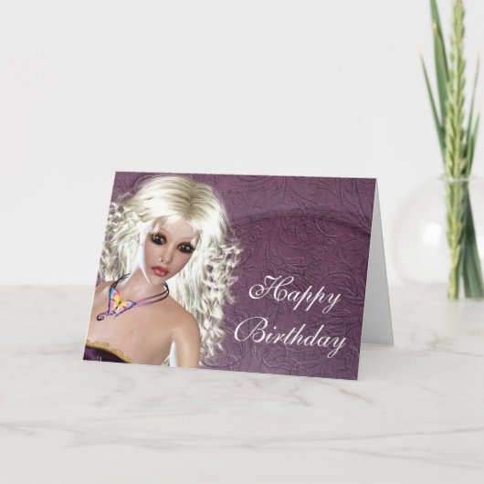 Bonne carte d'anniversaire - Blonde Imaginaire fem (Devant)