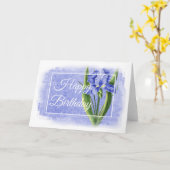 Bonne carte d'anniversaire - Blue Iris d1 (Fleur jaune)