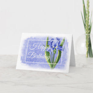 Bonne carte d'anniversaire - Blue Iris d1