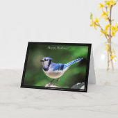 Bonne carte d'anniversaire Blue Jay (Fleur jaune)