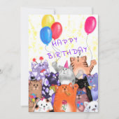 Bonne carte d'anniversaire Bonne fête de chat (Devant)