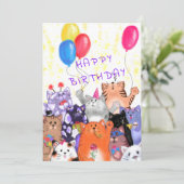 Bonne carte d'anniversaire Bonne fête de chat (Debout devant)