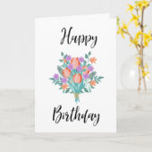 Bonne carte d'anniversaire Bouquet (Fleur jaune)