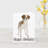 Bonne carte d'anniversaire Brittany Spaniel Chien  (Fleur jaune)