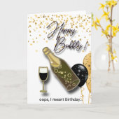 bonne carte d'anniversaire bulle champagne (Fleur jaune)