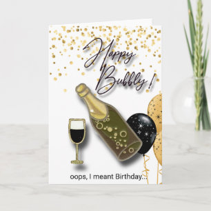 bonne carte d'anniversaire bulle champagne
