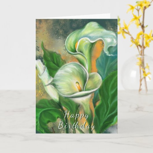 Bonne carte d'anniversaire Calla Lily Flower (Fleur jaune)