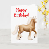 Bonne carte d'anniversaire Cheval personnalisable (Fleur jaune)
