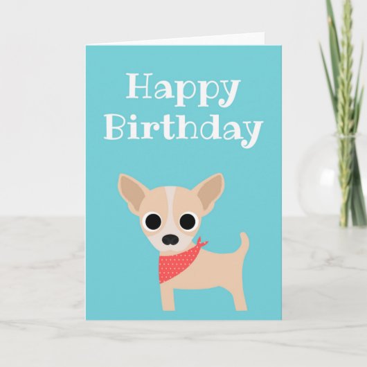Bonne carte d'anniversaire Chihuahua Chig Blank à  (Devant)