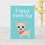 Bonne carte d'anniversaire Chihuahua Chig Blank à  (Fleur jaune)