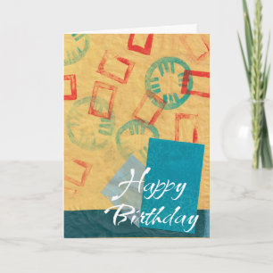 Bonne carte d'anniversaire Collage jaune