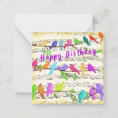 Bonne carte d'anniversaire Colorful Musical Birds  (Devant)