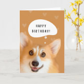 Bonne carte d'anniversaire Corgi (or) (Fleur jaune)