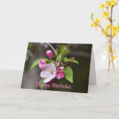 Bonne carte d'anniversaire Crabe rose Apple (Fleur jaune)